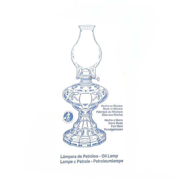 LUXUS New, Clear Glass Oil Lamp - Image 2