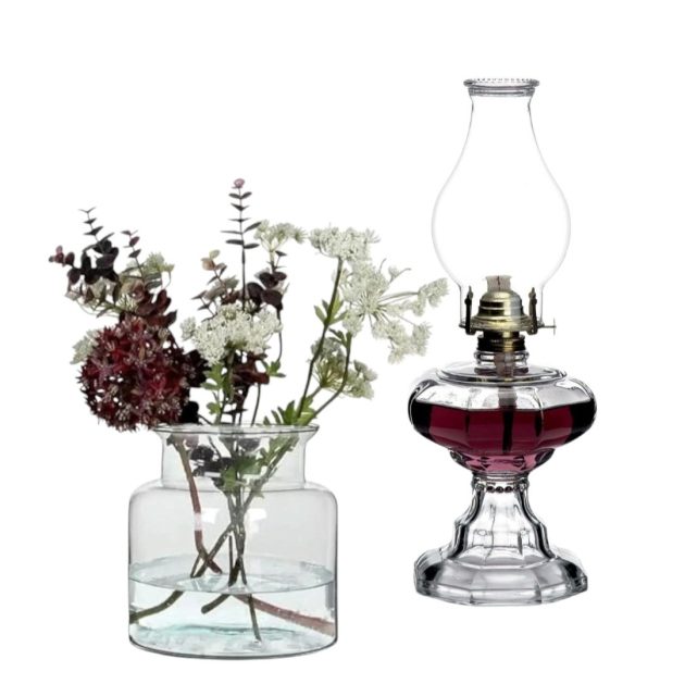 LUXUS New, Clear Glass Oil Lamp - Image 3