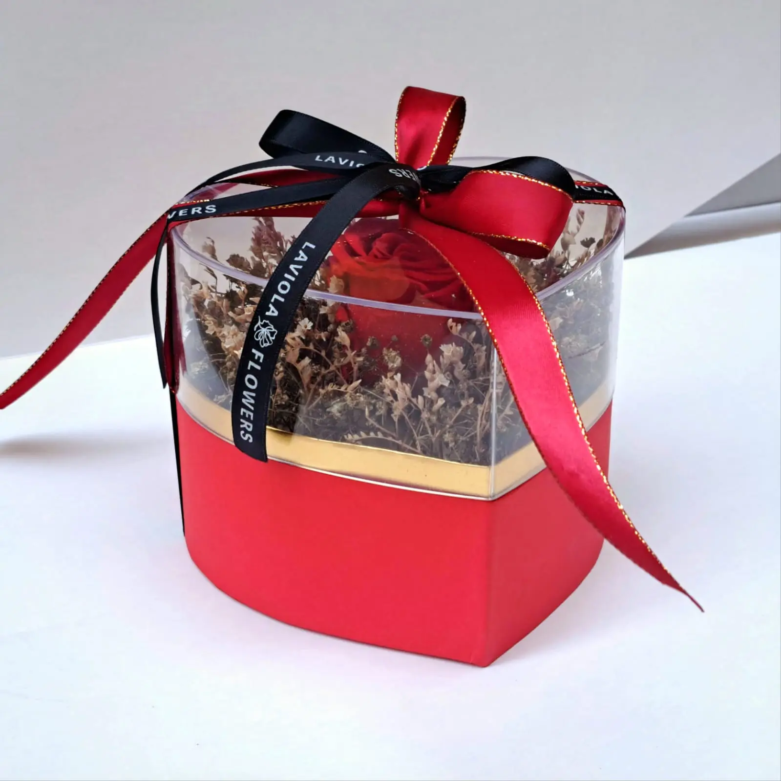 Forever Love Rose – Natural Preserved Red Rose in Heart Box | Laviola Flowers